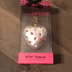 Betsy Johnson glass heart ornament.